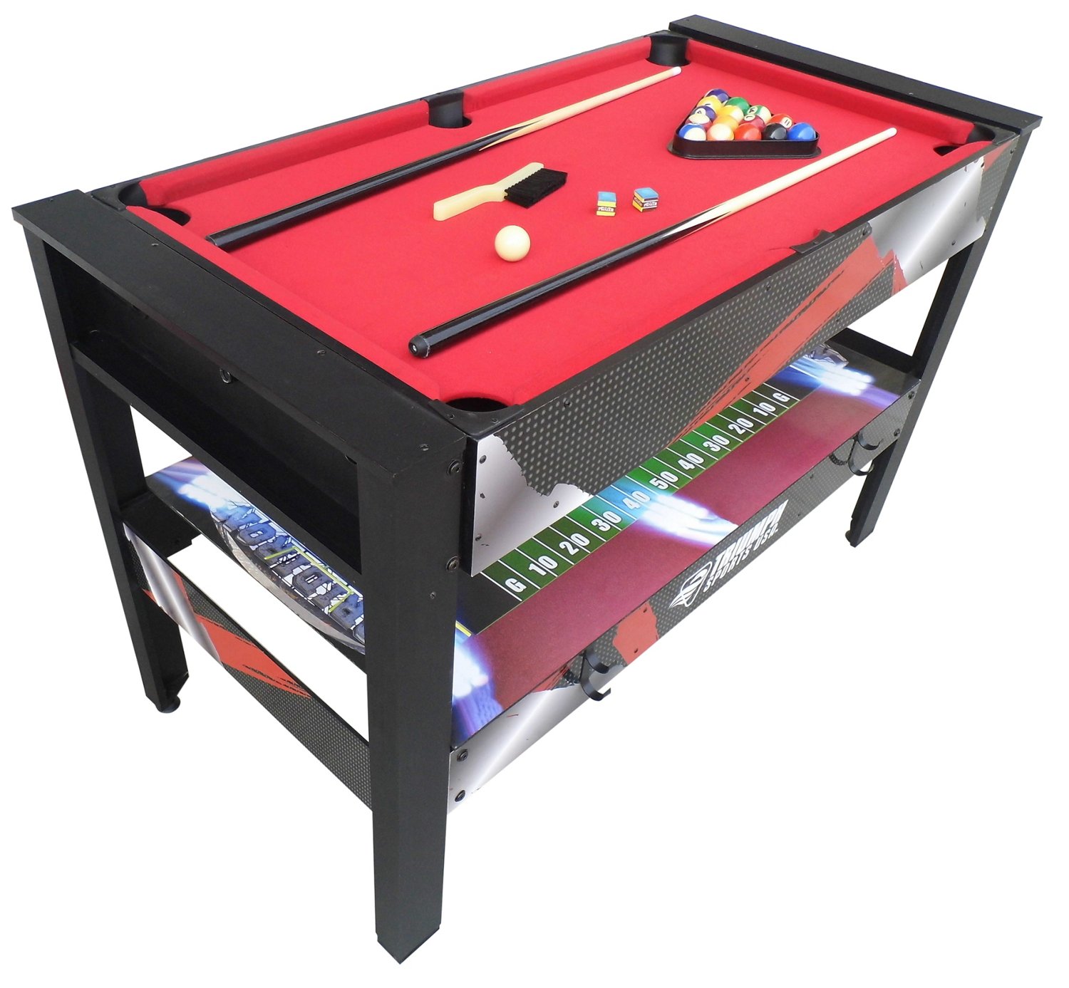 Texas - Table Multi-jeux 3 En 1 En Bois Blanc Ping-pong Et Billard