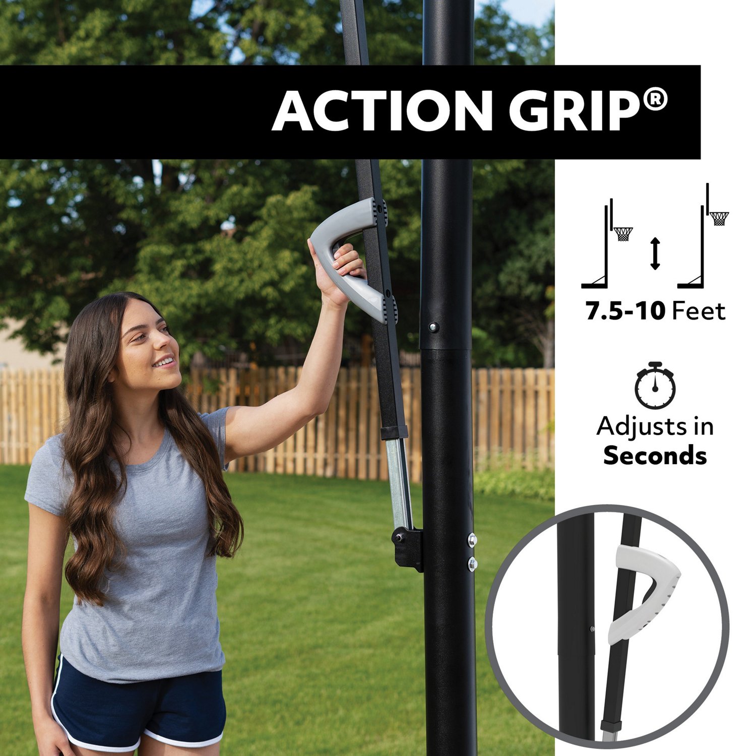 Lifetime 48 in Action Grip Polycarbonate Inground Basketball Hoop - view number 4