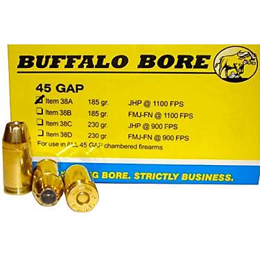 Buffalo Bore .45 GAP JHP Centerfire Handgun Ammunition