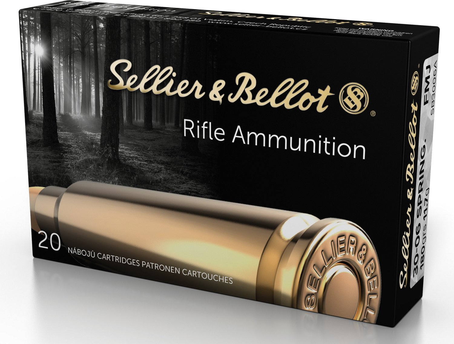 Sellier & Bellot 180-Grain Full Metal Jacket Centerfire Rifle Ammunition