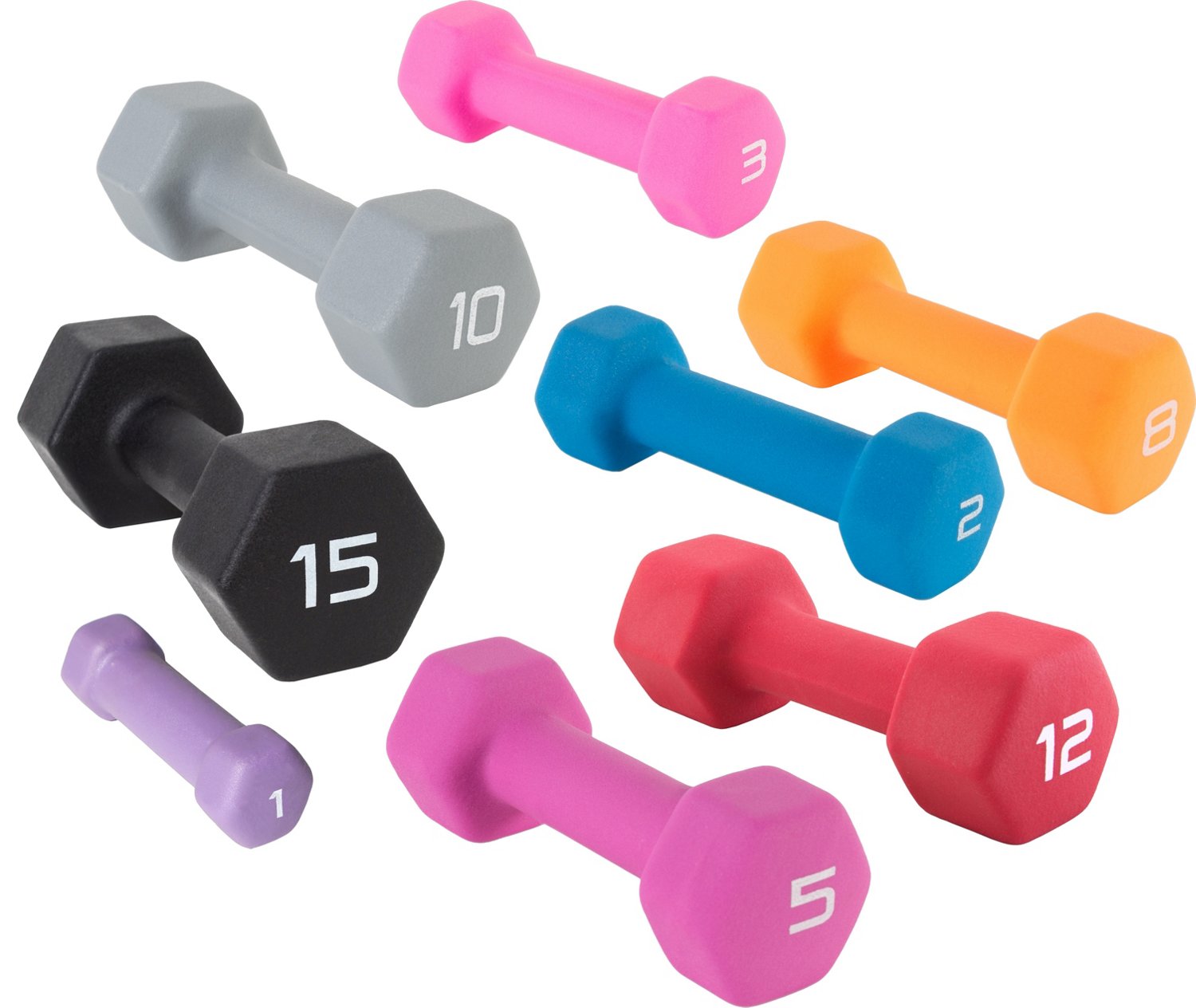 Cap barbell neoprene 2025 dumbbell set with rack