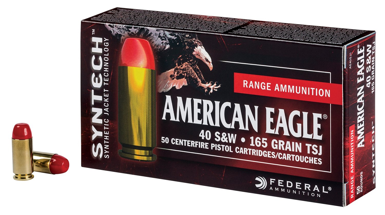 Federal Premium American Eagle Syntech Training 40 Sandw 165 Grain Ammunition 50 Rounds Academy 7052