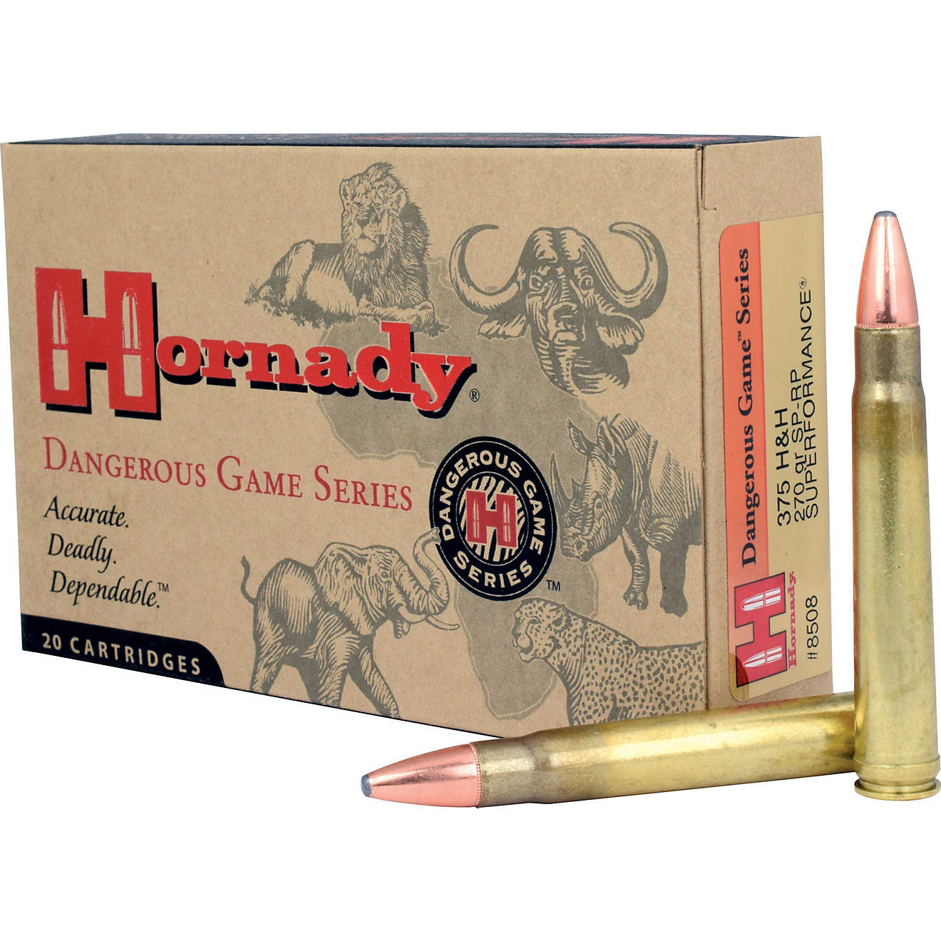 Hornady Dangerous Game .375 H&H Magnum 270-Grain Centerfire Rifle Ammunition                                                     - view number 1