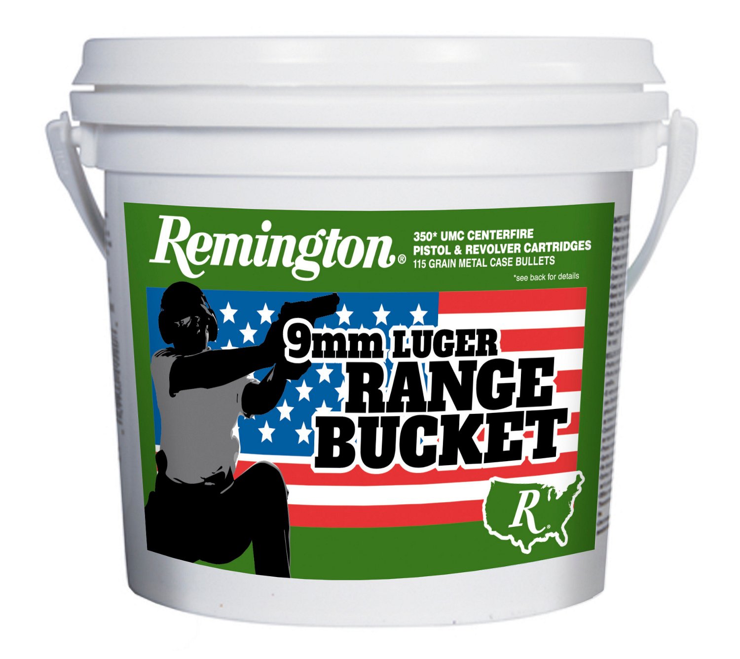 Remington UMC 9mm Brass 115-Grain Pistol Target Ammunition Bucket                                                                - view number 1 selected