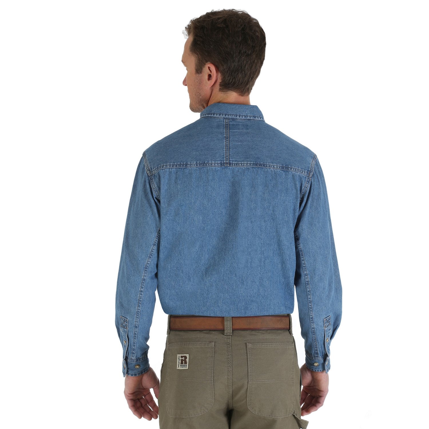 Wrangler Men's Riggs Workwear Denim Button Down Work Shirt                                                                       - view number 2