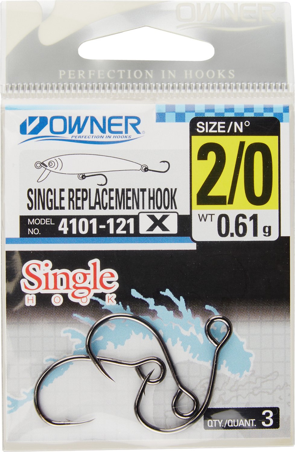 Owner Single Replacement Hook - 3X - Size 5/0