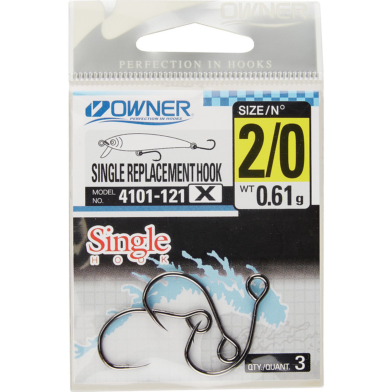 Owner Single Replacement Hook Hook, x Pro Pack Size 4, Black 4301-071