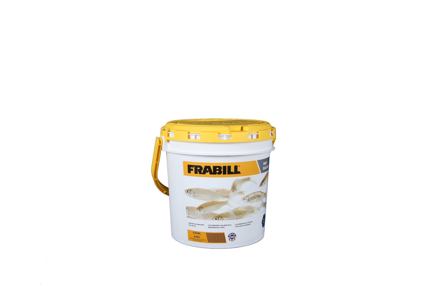 Frabill 2.2 Gallon Bait Bucket, White and Yellow (4820) : :  Sports, Fitness & Outdoors