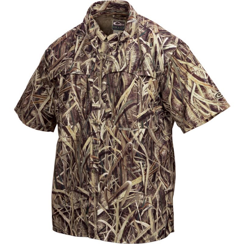Drake Waterfowl Men's EST Vented Wingshooter's Short Sleeve Shirt, Medium - Adult Non Insultd Camo at Academy Sports