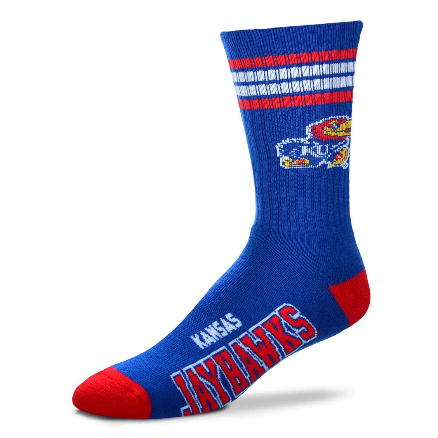 For Bare Feet Men's Kansas 4-Stripe Deuce Crew Socks                                                                             - view number 1 selected