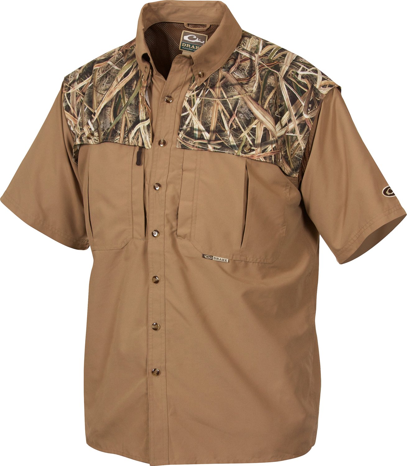 Drake Men's Solid Wingshooter's Short-Sleeve Shirt - Size S, Navy