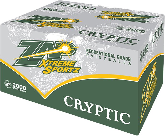 Zap Cryptic .68 Caliber Recreational Grade Paintballs 2,000Pack Academy