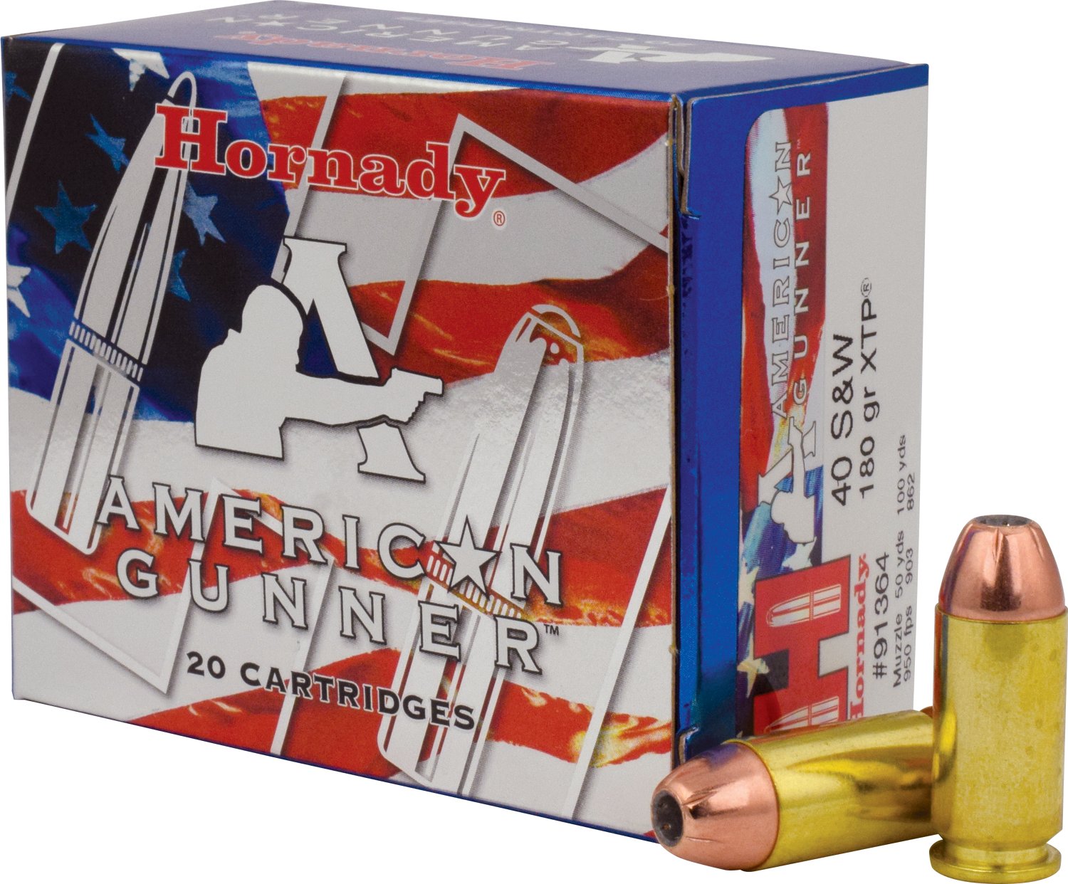 Hornady XTP American Gunner .40 S&W 180Grain Handgun Ammunition 20