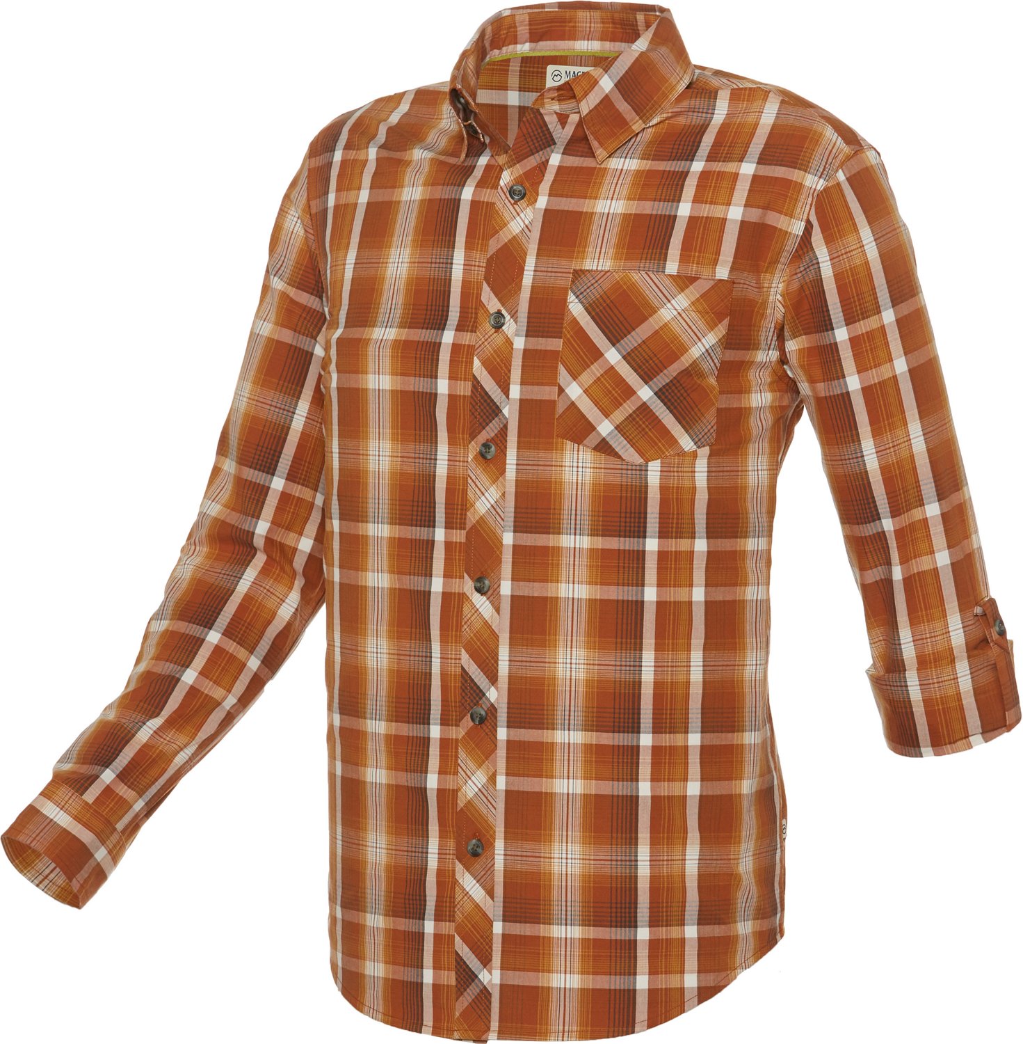 Magellan Outdoors Men's Woodlake Plaid Long Sleeve Shirt | Academy