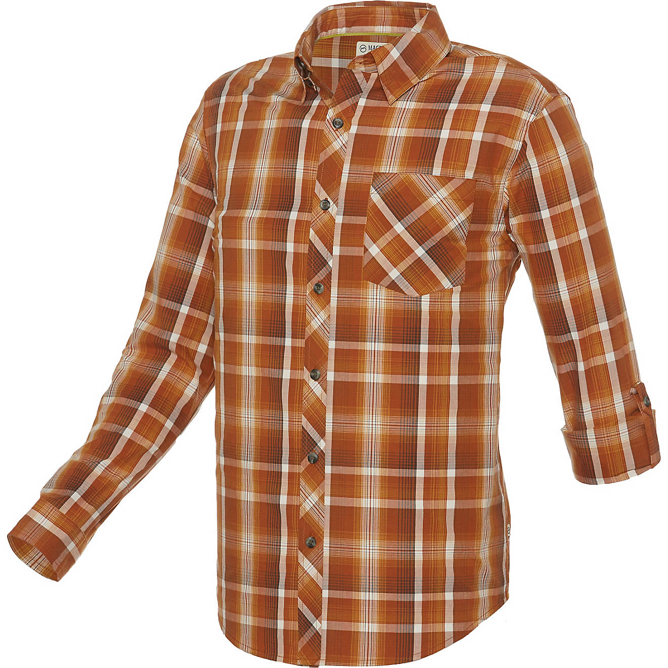 Magellan Outdoors Men's Woodlake Plaid Long Sleeve Shirt                                                                         - view number 1