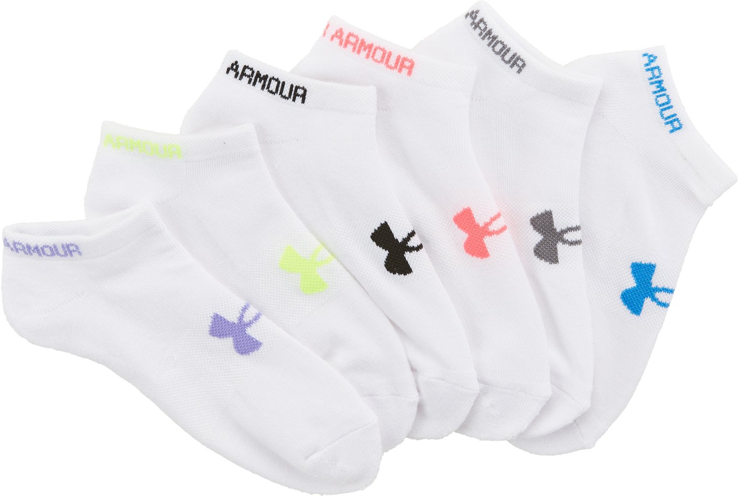 Under Armour Women's Cushioned No Show Running Socks 6 Pack