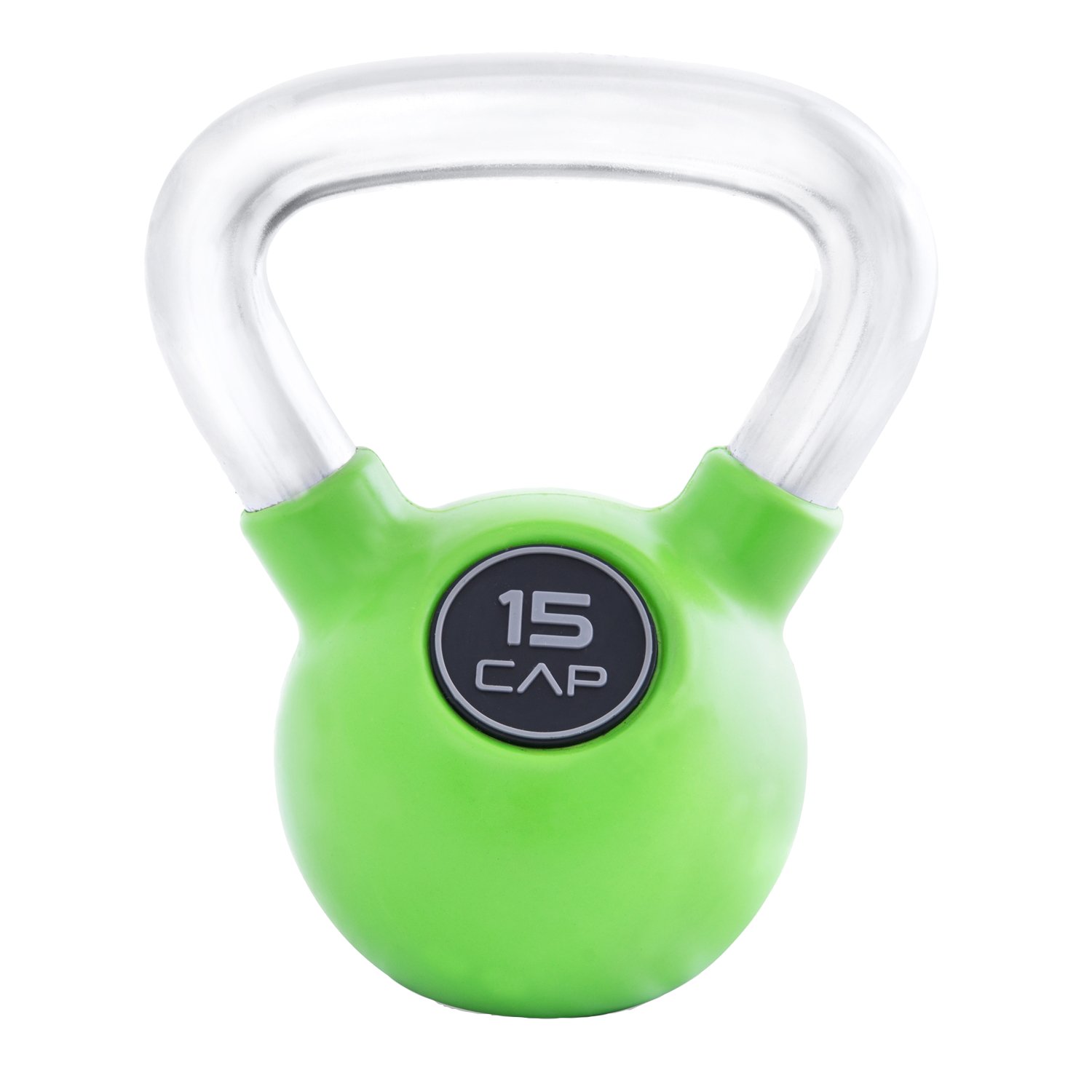 CAP Barbell Rubber-Coated 15 lb. Kettlebell with Chrome Handle                                                                   - view number 1 selected