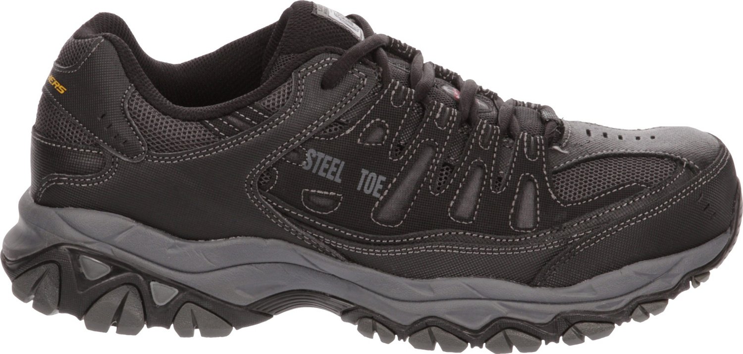 SKECHERS Men's Relaxed Fit Cankton Lace Steel Toe Work Shoes | Academy
