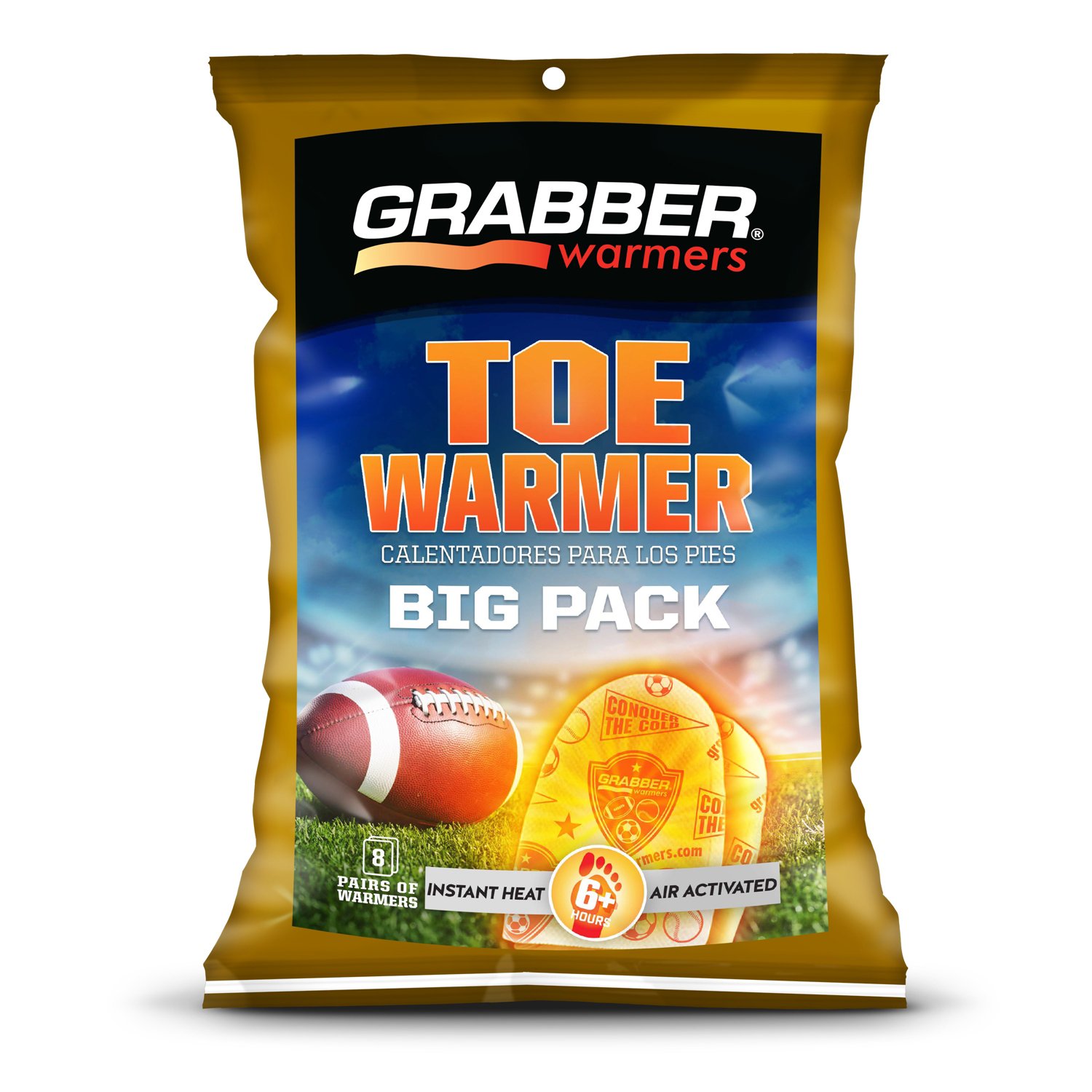 Grabber GameDay Toe Warmers 8Pack Academy