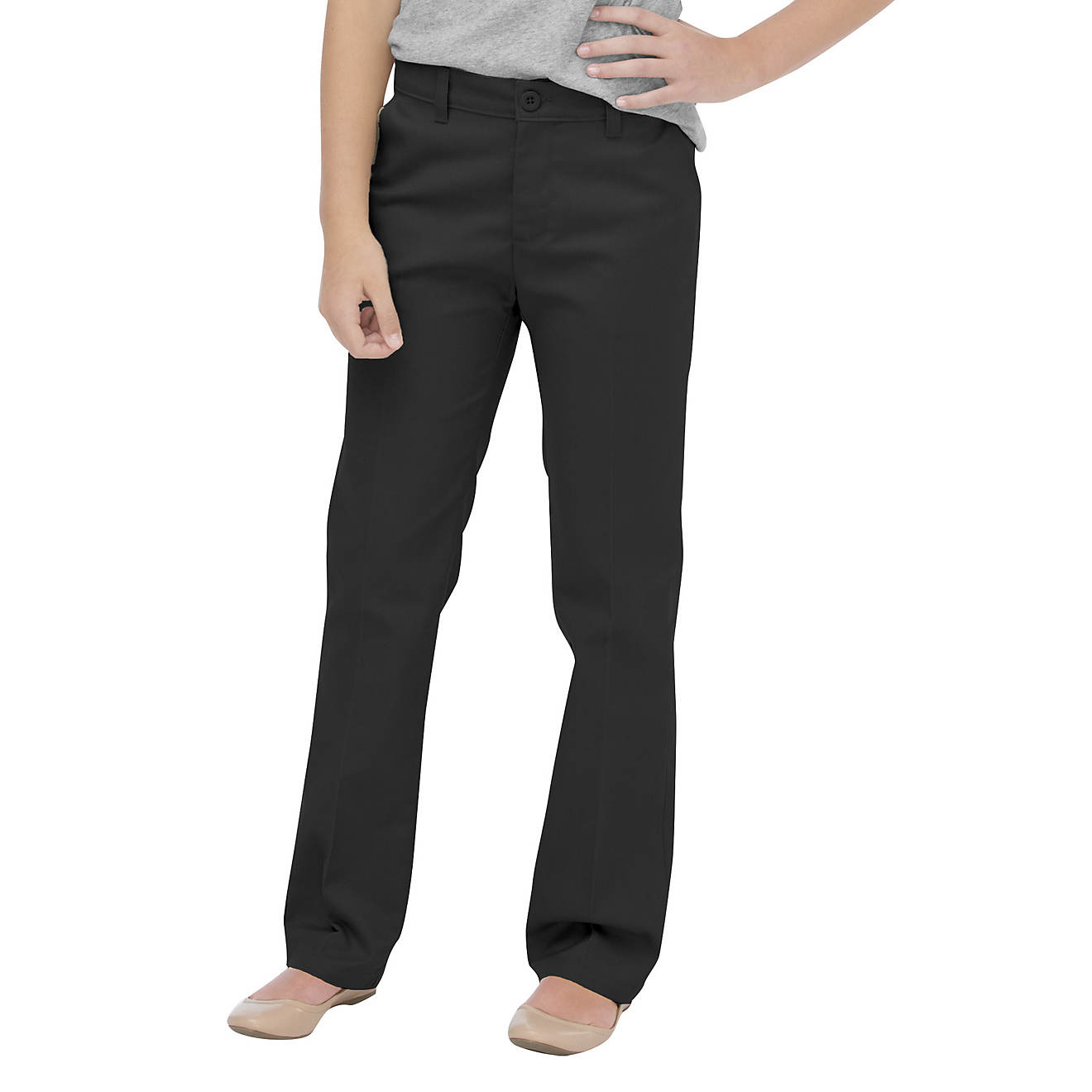 Essentials Girls Flat Front Uniform Chino Pant 