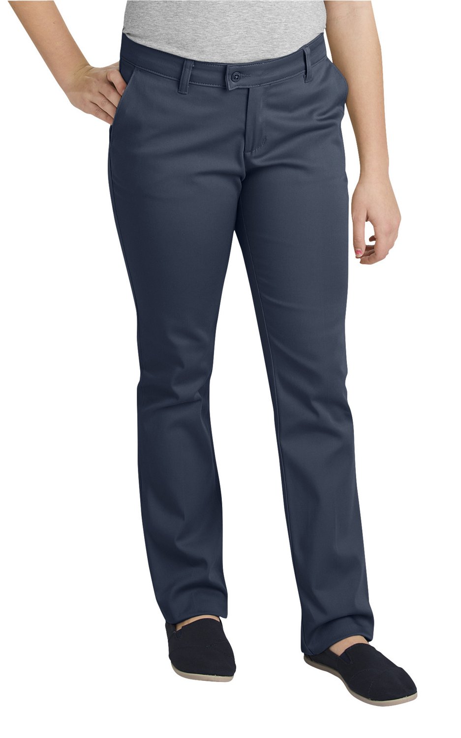 Dickies Juniors' Schoolwear Slim Fit Straight Leg Stretch Uniform Pant