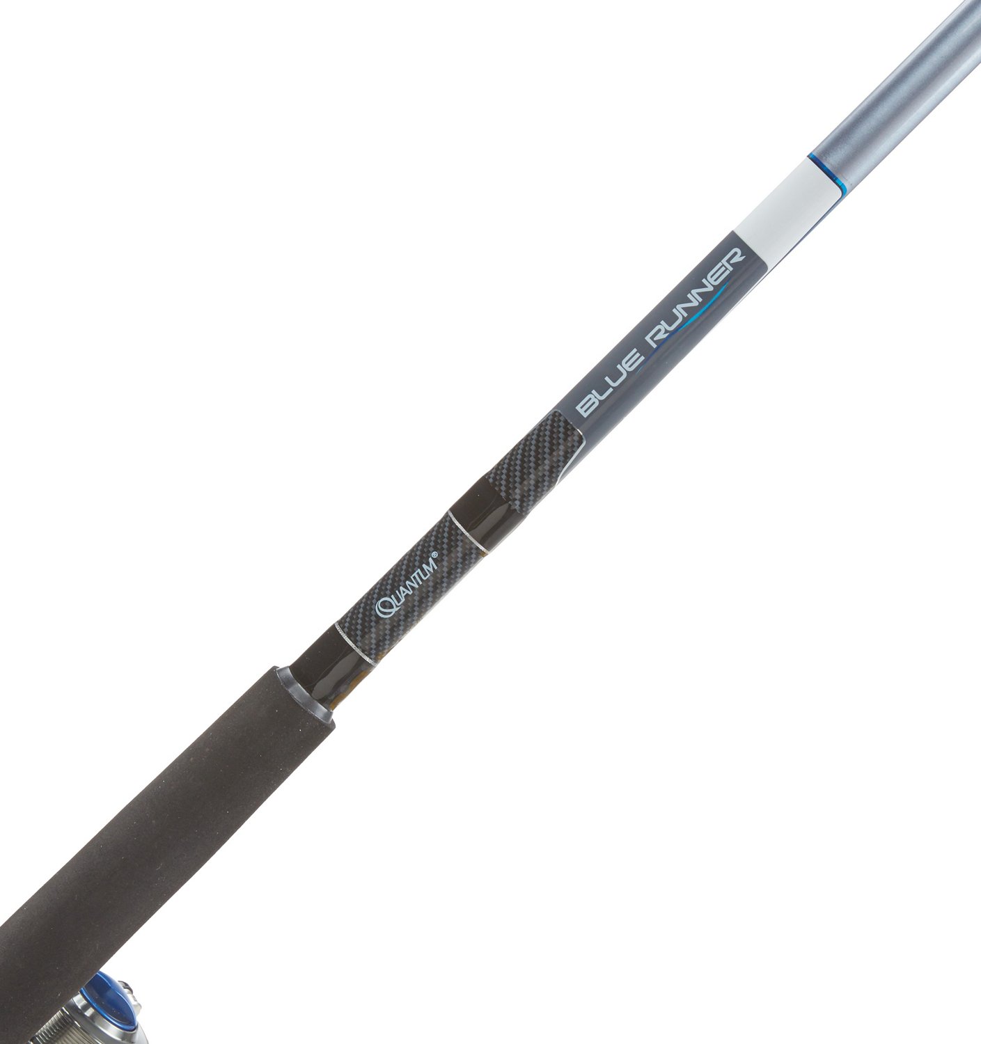  Quantum Blue Runner Spinning Reel and Fishing Rod Combo,  10-Foot 2-Piece Fiberglass Fishing Pole, Extended EVA Handle, Medium-Heavy  Power, Size 60 Reel, Changeable Right- or Left-Hand Retrieve, Blue :  Everything Else