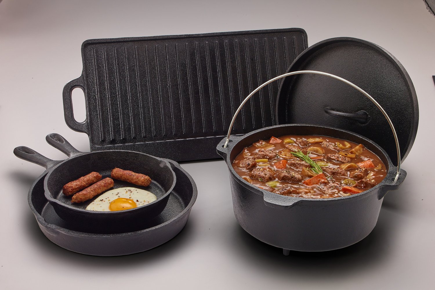 Outdoor Gourmet 5-Piece Cast-Iron Cookware Set