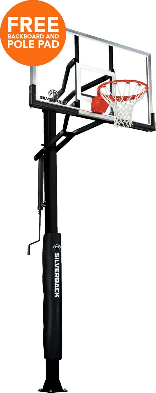 Silverback 60 in Inground Tempered-Glass Basketball Hoop                                                                         - view number 1 selected