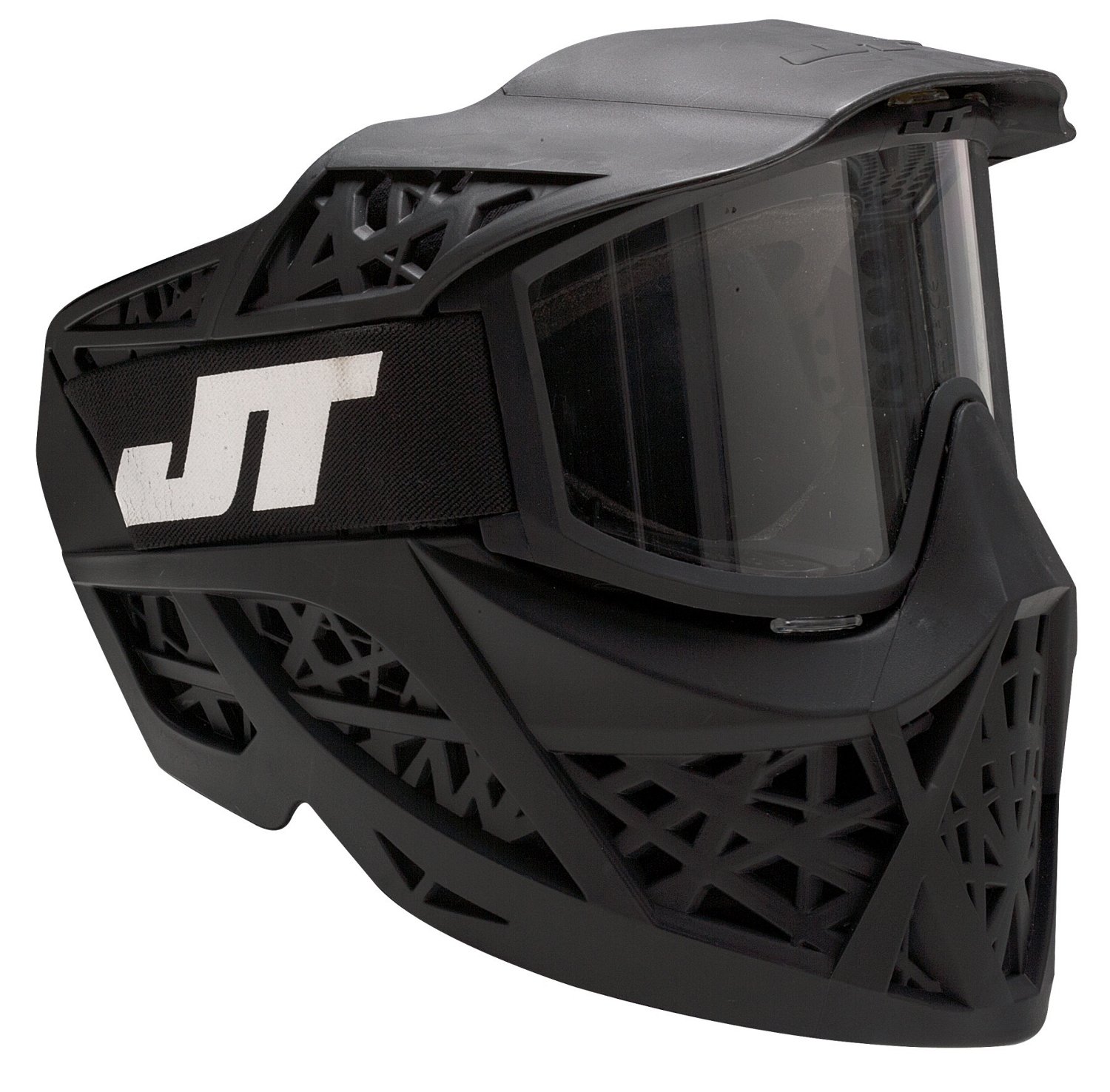 JT PAINTBALL FACE MASK WITH GOGGLES IN BLACK WITH WHITE SI 1090