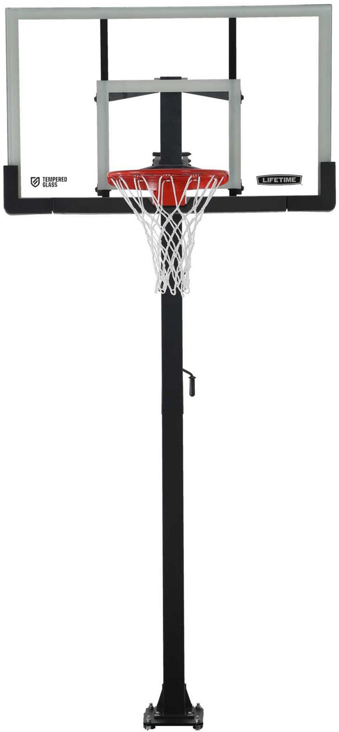 Lifetime 54 in Inground TemperedGlass Basketball Hoop Academy