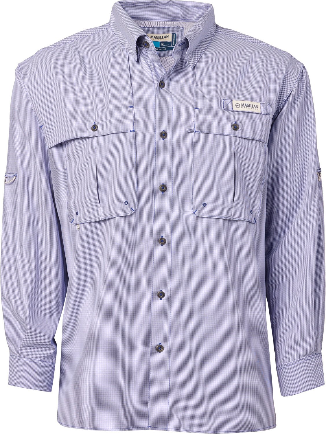 Magellan Outdoors Men's Aransas Pass Mini Check Long Sleeve Fishing Shirt - view number 1