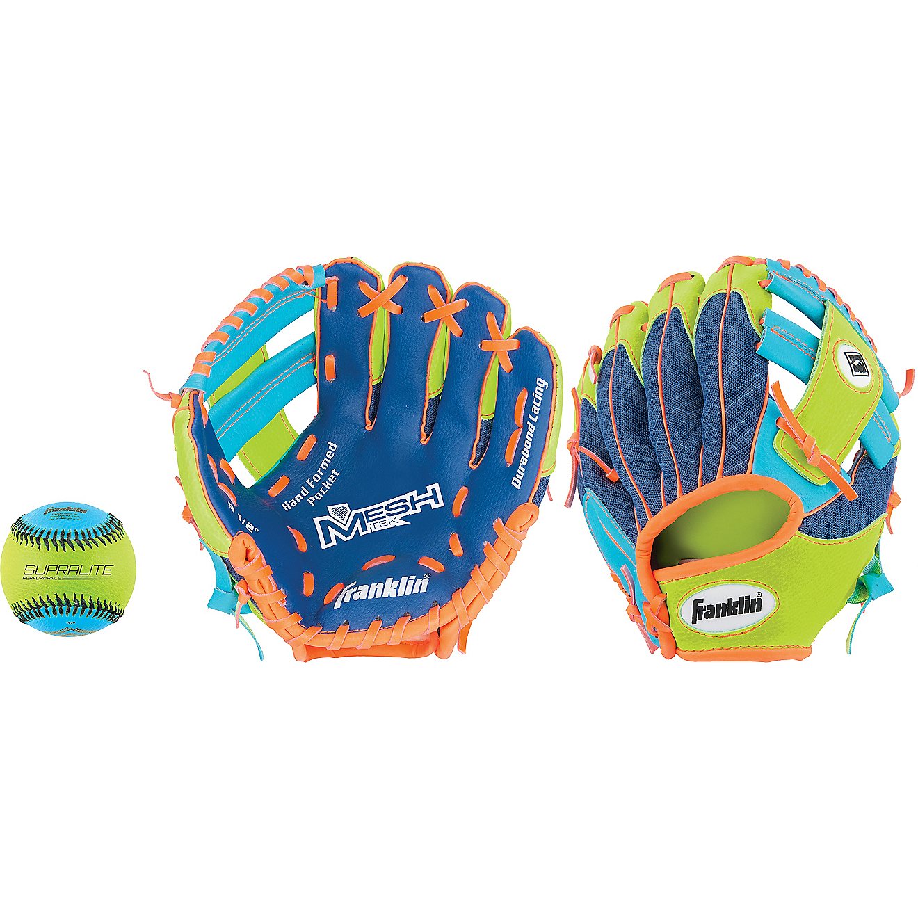 Franklin Youth Meshtek 9.5" T-ball Glove with Ball                                                                               - view number 1