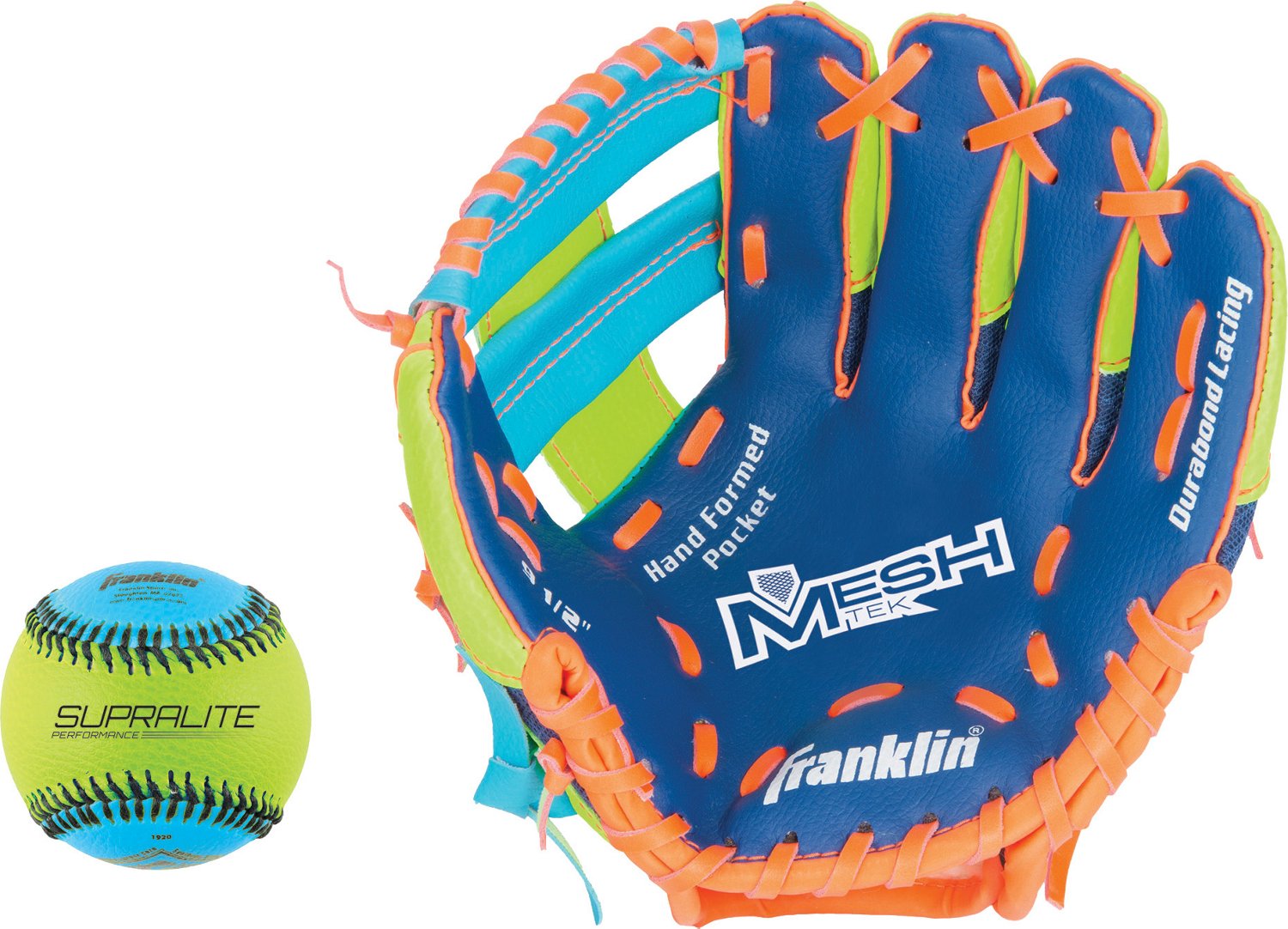 Franklin Youth Meshtek 9.5" T-ball Glove with Ball - view number 2