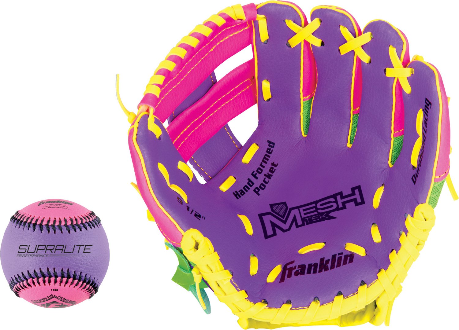 Franklin Youth Meshtek 9.5" T-ball Glove with Ball - view number 2