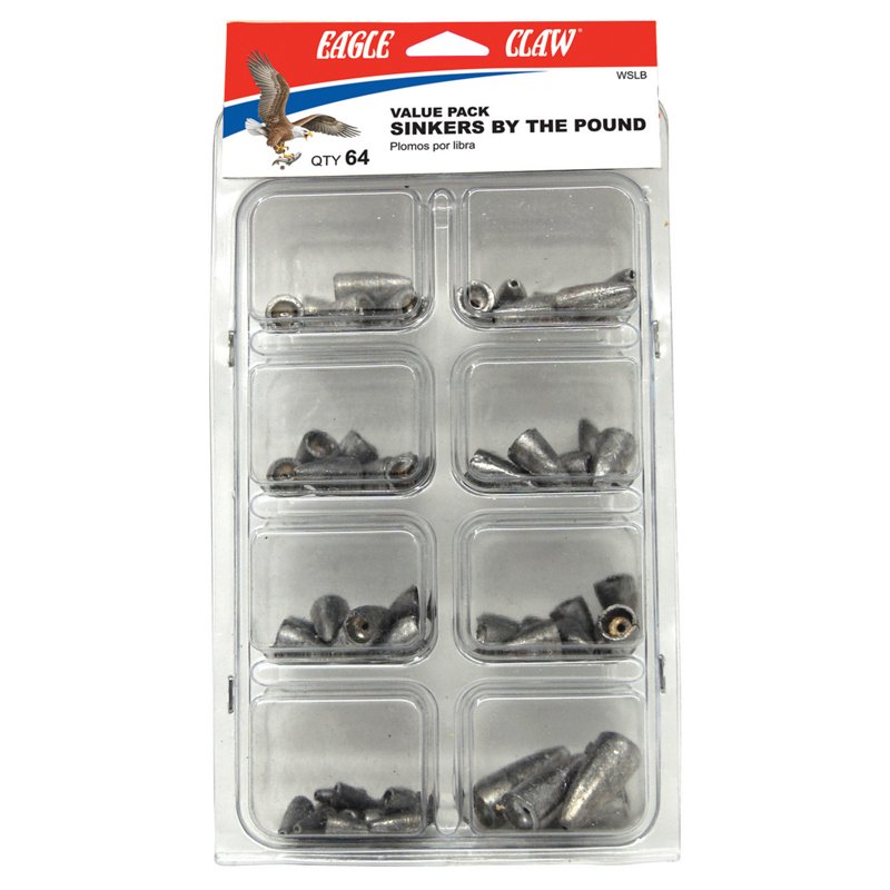 Eagle Claw Sinkers 64-Pack - Wghts/Floats And Leaders at Academy Sports