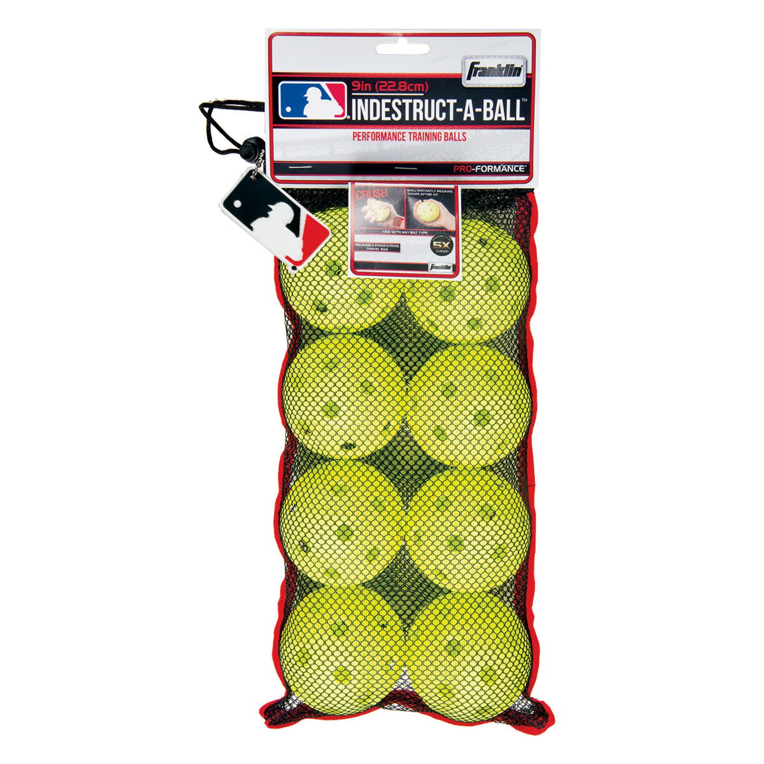 Palline Da Allenamento Franklin Sports Indestruct-A-Ball - Set Da 8, Gialle, 22.9 Cm, Super Resistenti - Foto 6