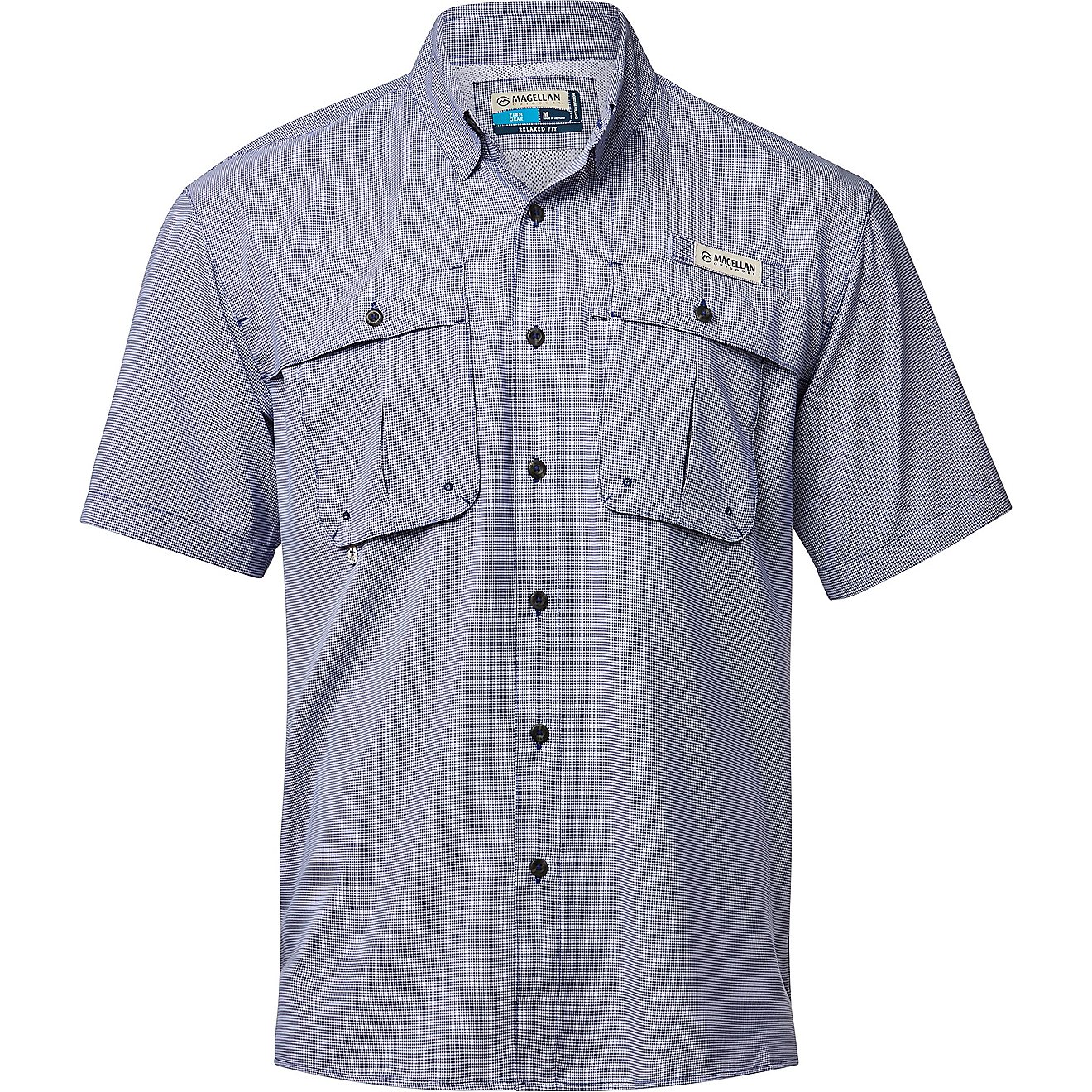Magellan Outdoors Men's Aransas Pass Mini Check Short Sleeve Shirt                                                               - view number 1
