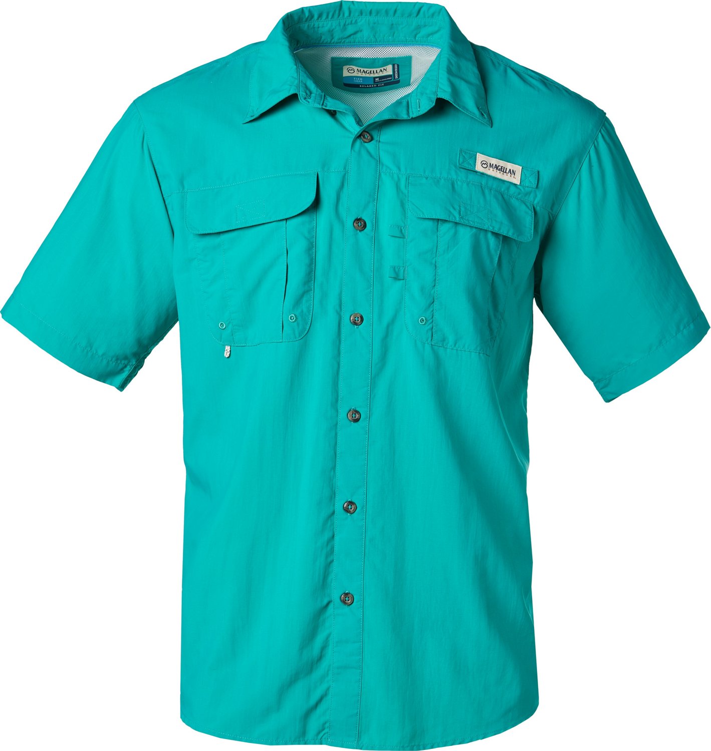 Magellan Outdoors Men's Laguna Madre Solid Short Sleeve Fishing Shirt ...