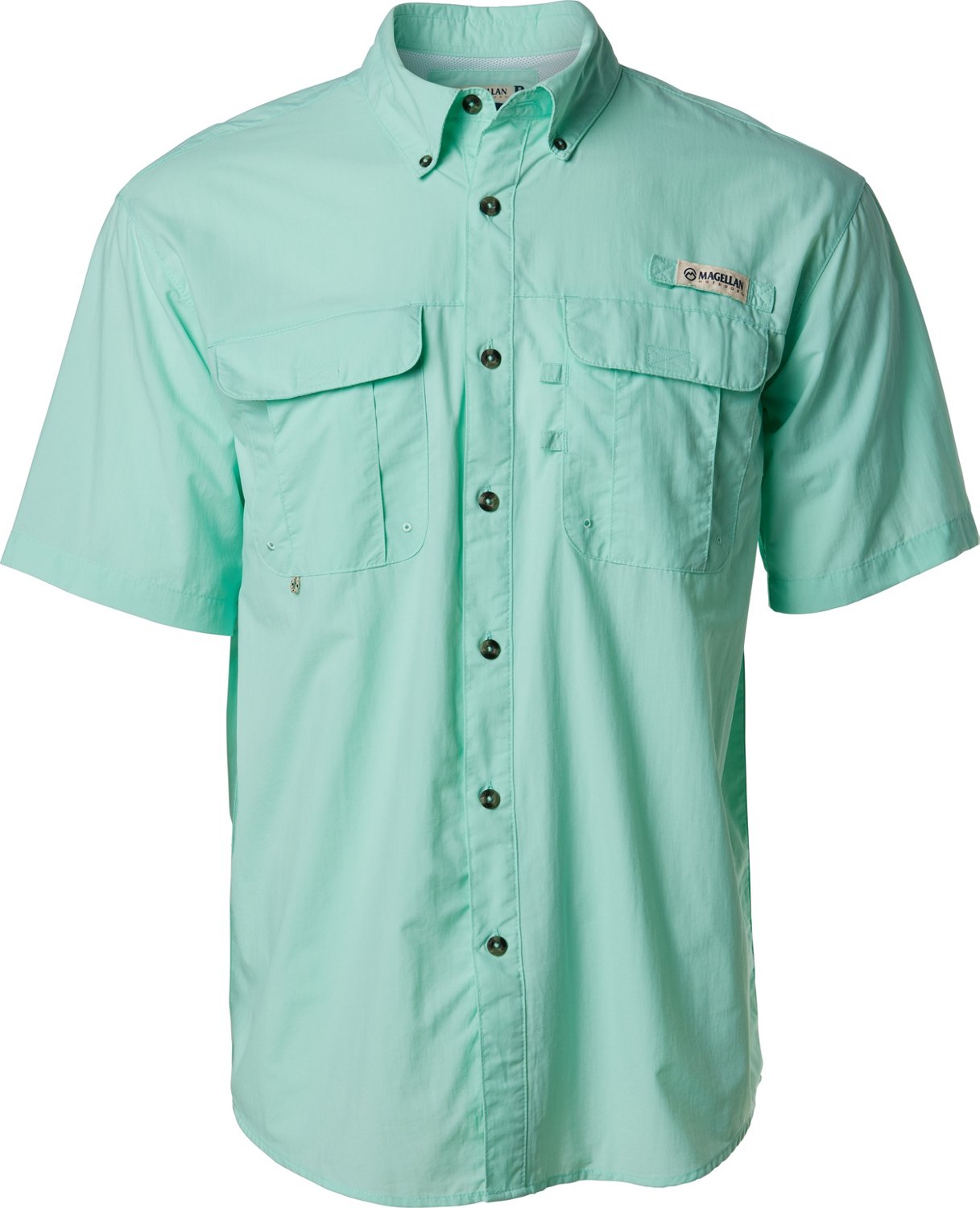 Magellan Outdoors Men's Laguna Madre Solid Short Sleeve Fishing Shirt                                                            - view number 1