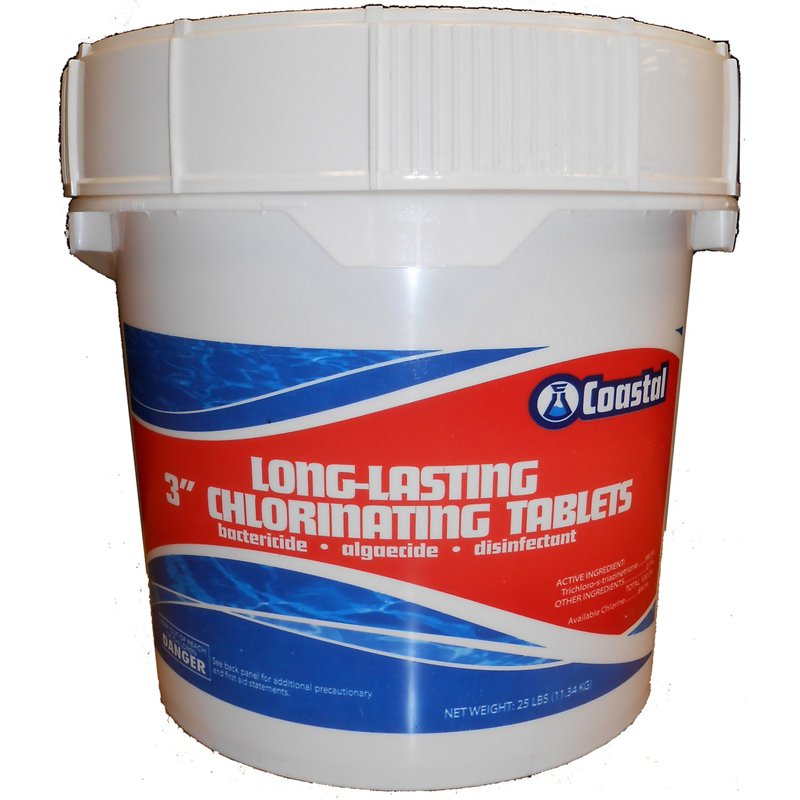 Coastal Long-Lasting 3" 25 lb. Chlorinating Tablets - Pools / Chemicals at Academy Sports