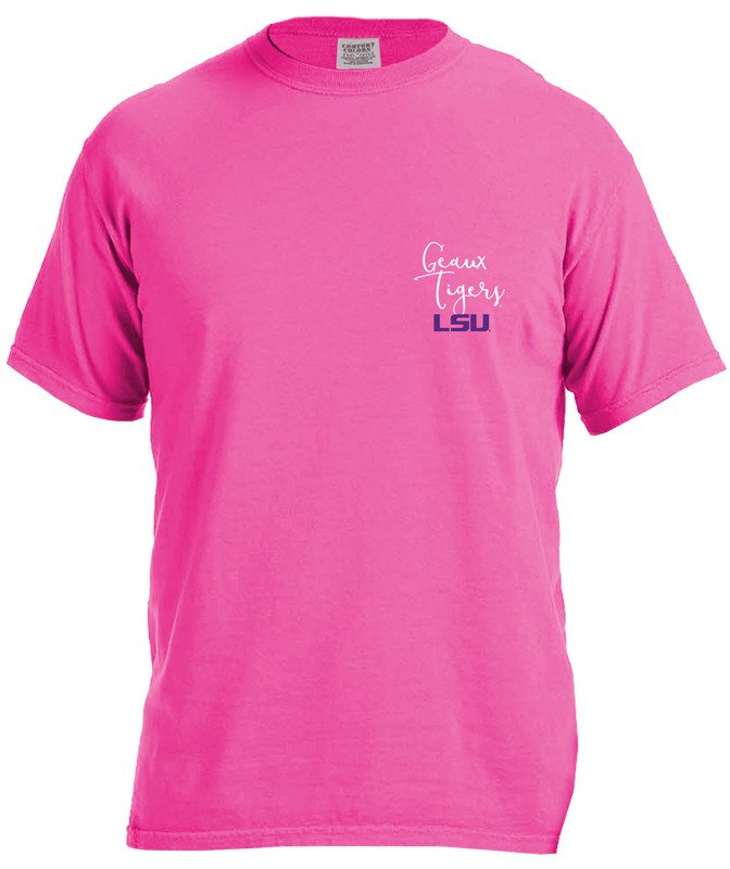 Image One Women's Louisiana State University Ikat Letter Script T-shirt
