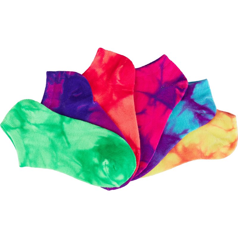 BCG Girls' True Bright Tie-Dye Low-Cut Socks 6 Pack, Small - Dress And Casual Socks at Academy Sports