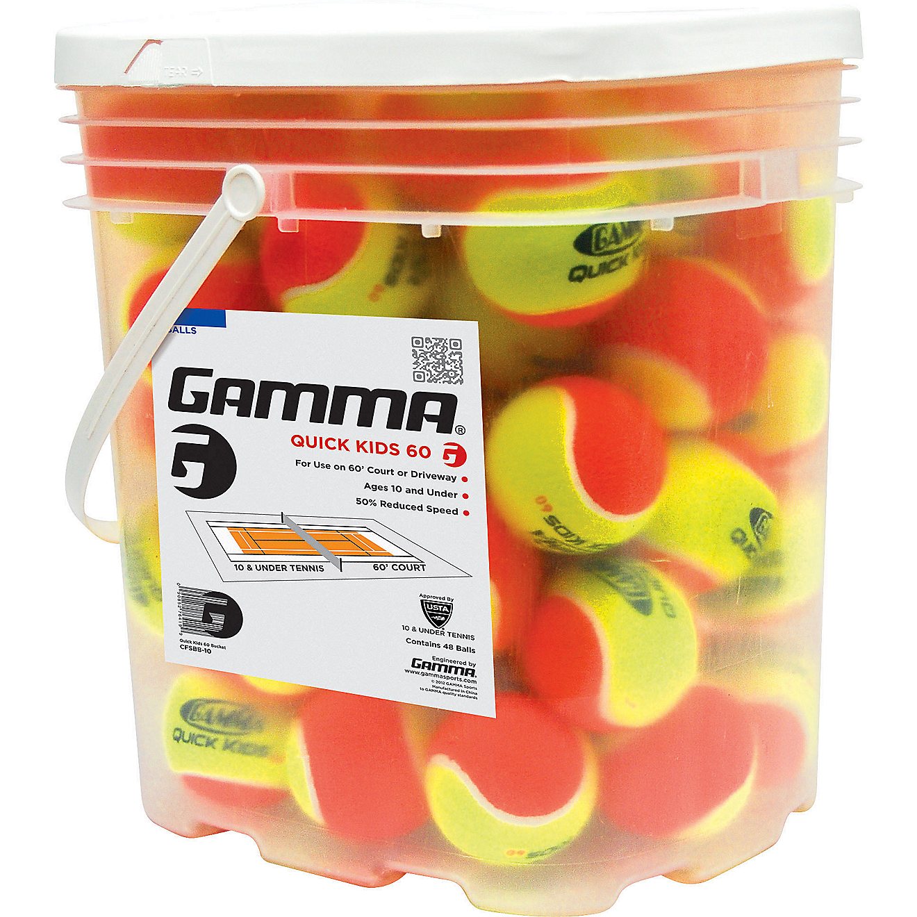Gamma Quick Kids 60 Tennis Balls 48-Pack                                                                                         - view number 1