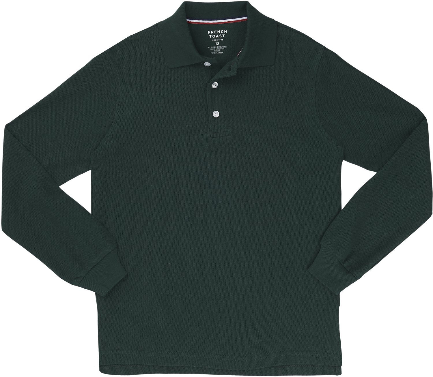 French Toast Boys' Long Sleeve Pique Polo Shirt                                                                                  - view number 1