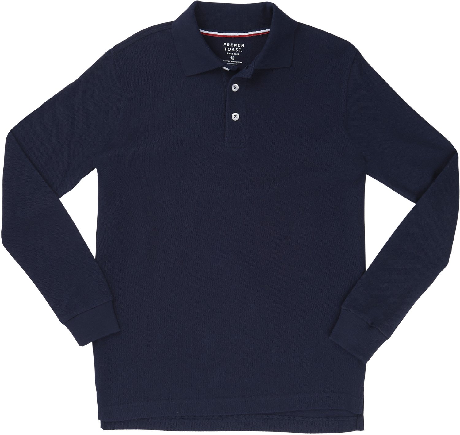 French Toast Boys' Long Sleeve Pique Polo Shirt                                                                                  - view number 2