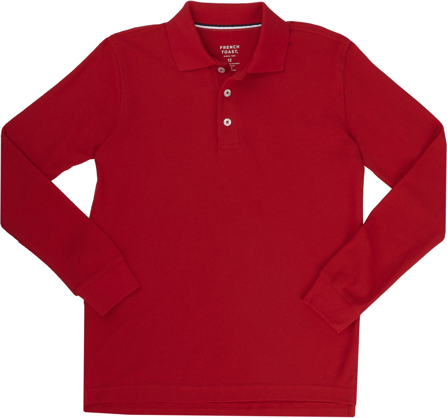 French Toast Boys' Long Sleeve Pique Polo Shirt                                                                                  - view number 3