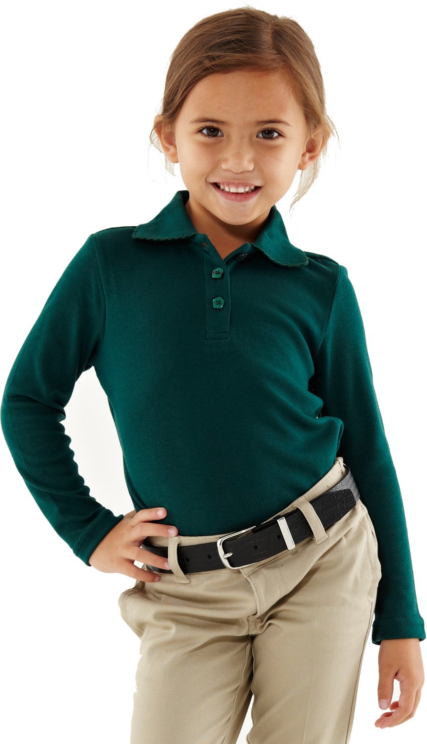French Toast Toddler Girls' Long Sleeve Picot Collar Knit Polo Shirt - view number 2