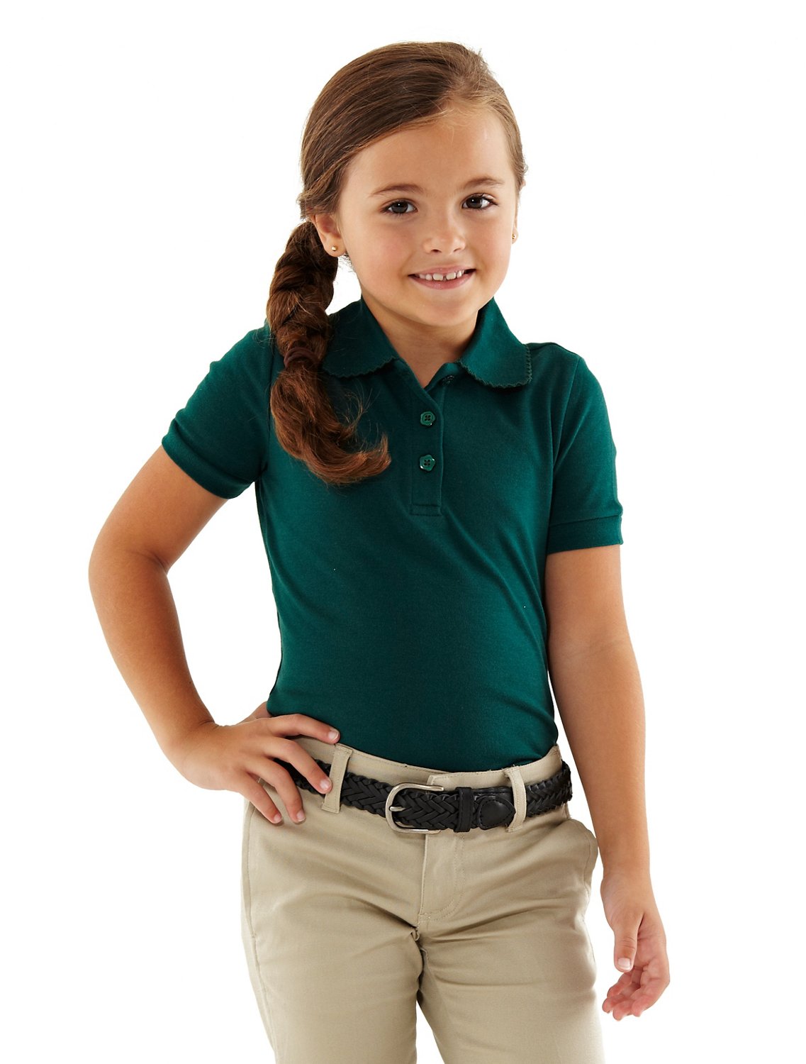 French Toast Toddler Girls' Short Sleeve Picot Collar Polo Shirt - view number 2