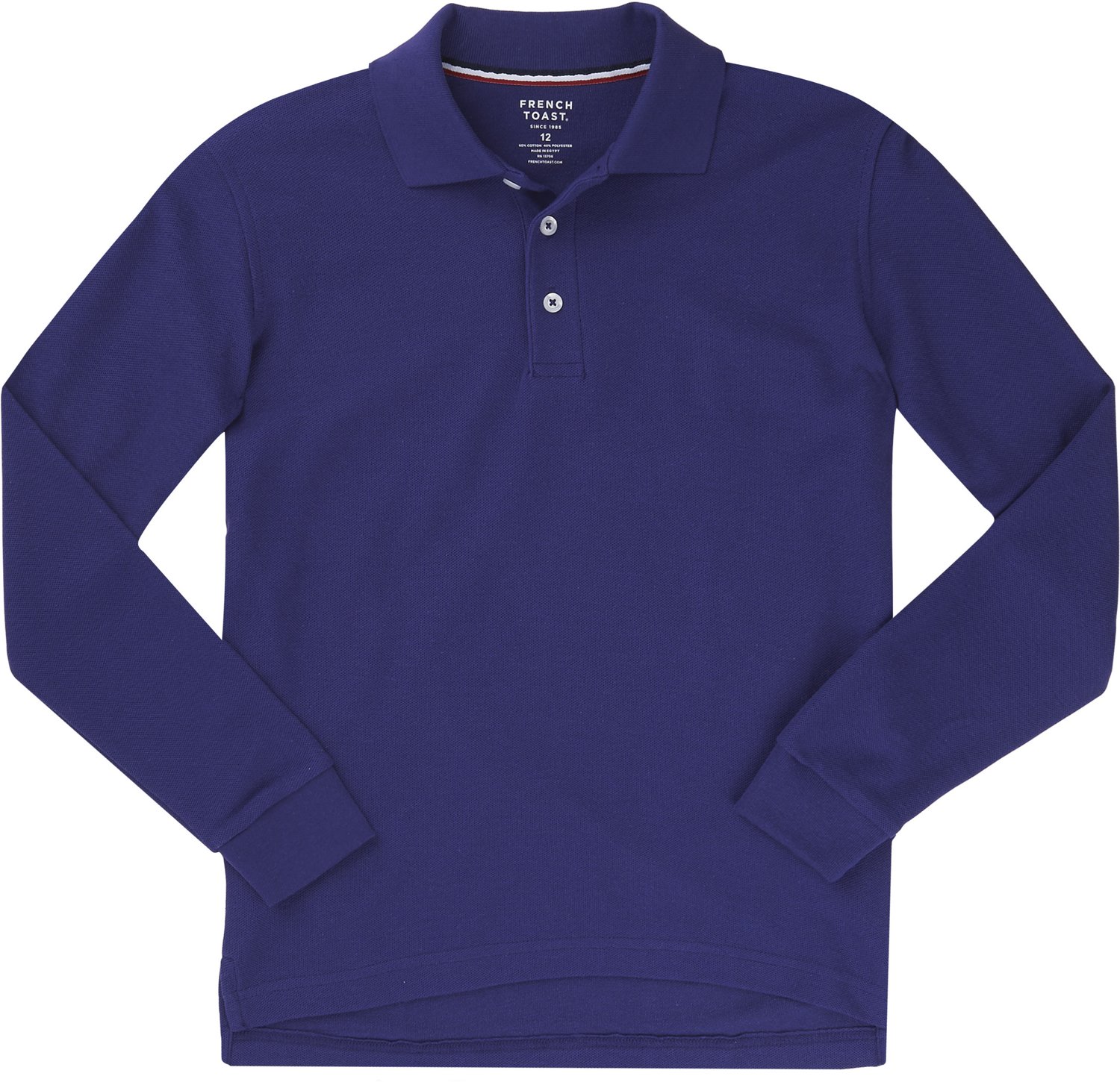 French Toast Boys' Long Sleeve Pique Polo Shirt Academy