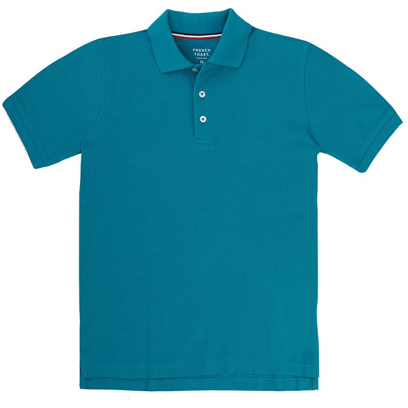 French Toast Boys' Short Sleeve Pique Polo Shirt Blue, X-Large - Uniform Accessories at Academy Sports